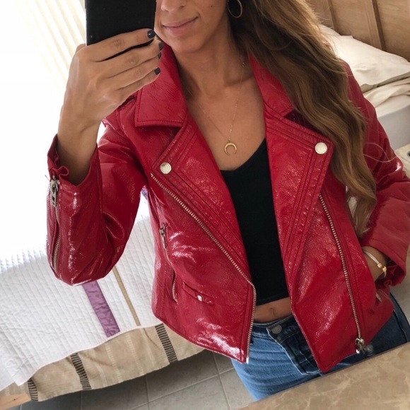 blank nyc red leather jacket